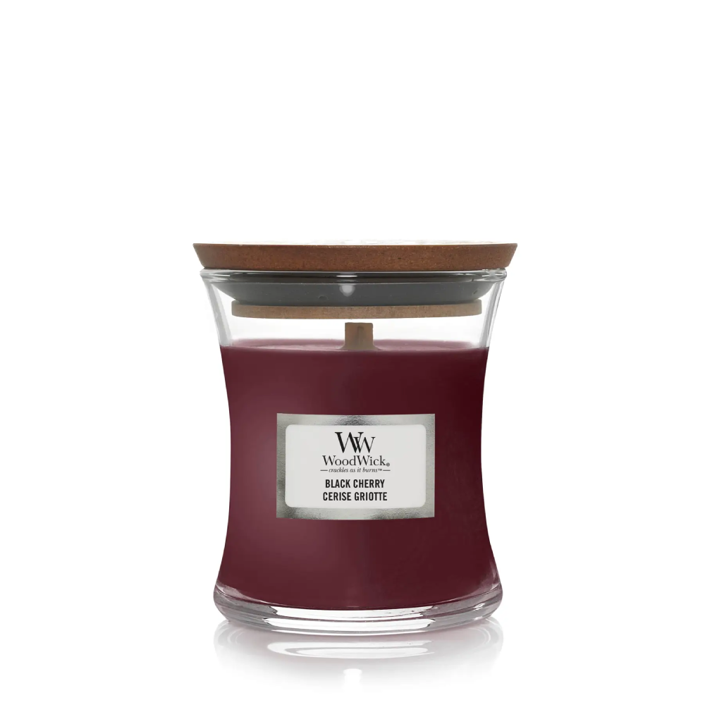 Woodwick Mini Black Cherry 85 г - Ароматична свічка з ароматом соковитої черешні